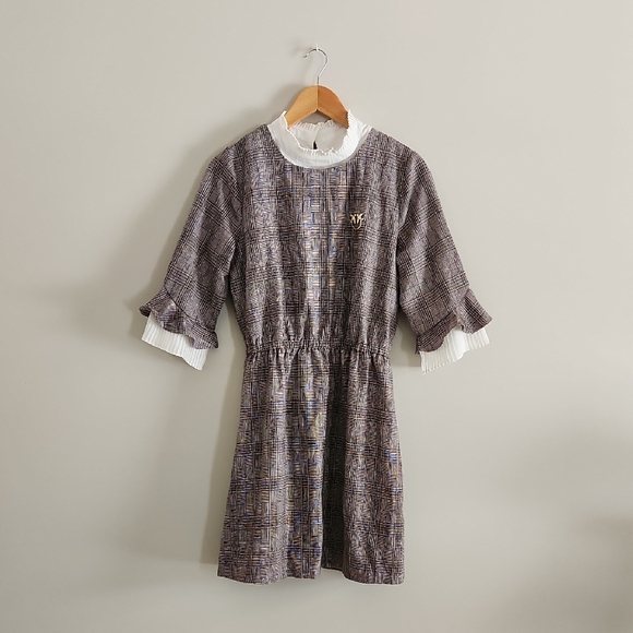 Chanel Tweed Plaid Preppy Dress